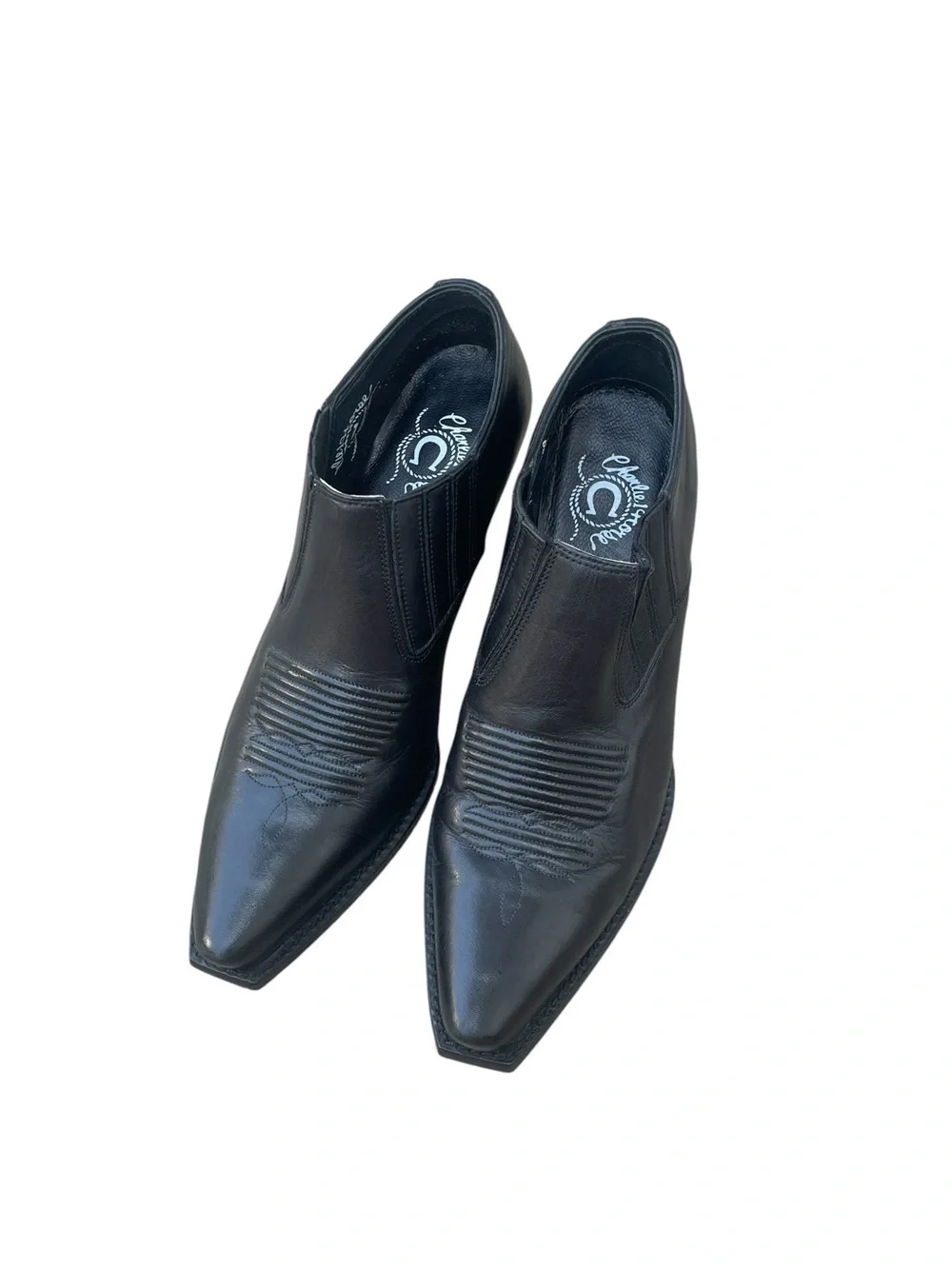 Charlie 1 Horse by Lucchese, Black Leather Western‎ Bootie, Size 6.5B, EUC